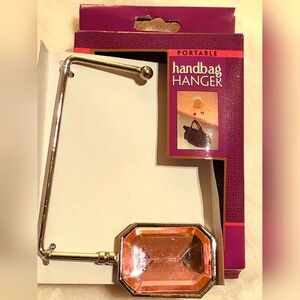 Portable Handbag Hanger with Gold Accent